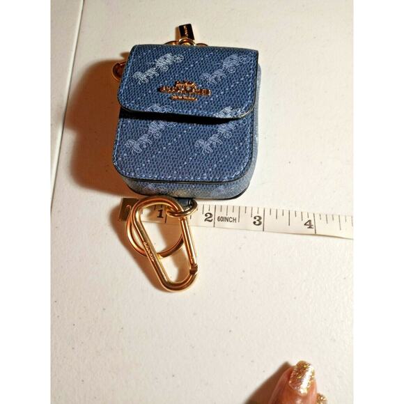 Coach Multi Attachments Case Bag Charm With Horse & Carriage Dot Print Blue 4305 - Picture 10 of 12